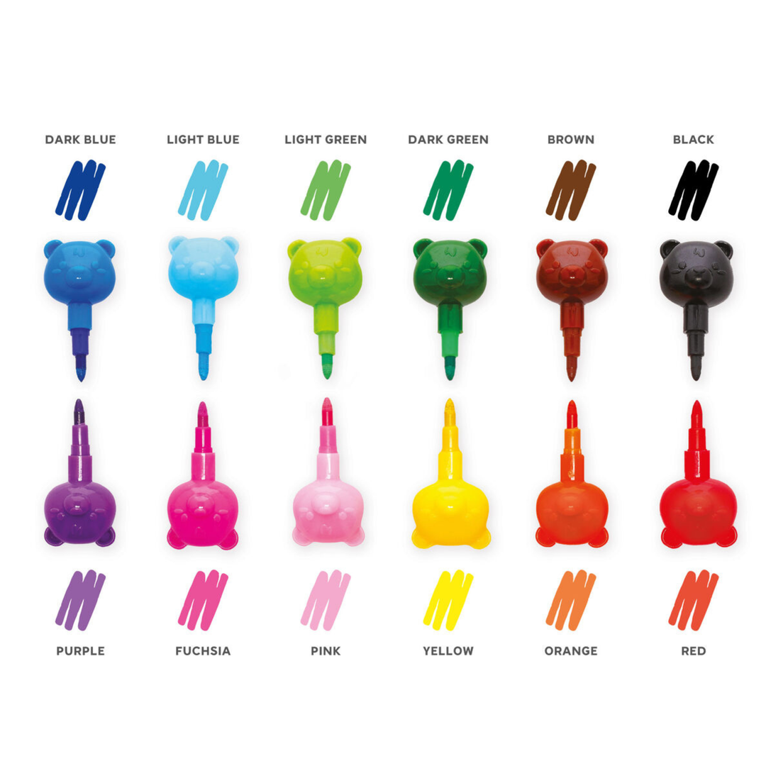 LEGAMI - 12 Stackable Crayons - Bear