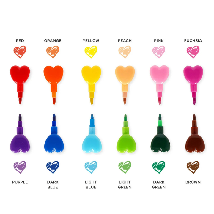 LEGAMI - 12 Stackable Crayons - Heart