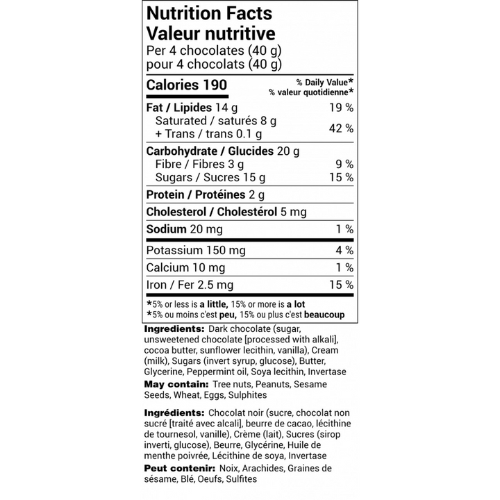 Rogers' Chocolates - Midnight Mint Truffle Drops - 150g