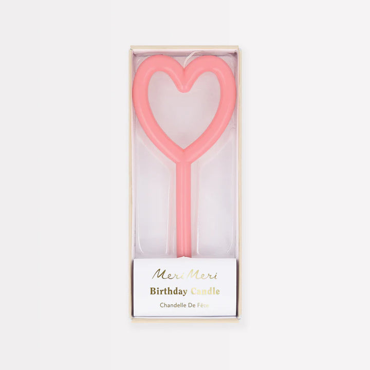 MERI MERI - Slim Heart Candle - Pink