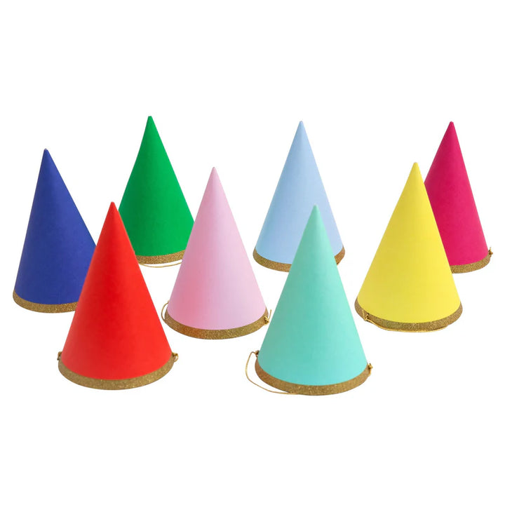 Meri Meri -  Birthday Party Hats - Set of 8 - Assorted Colours