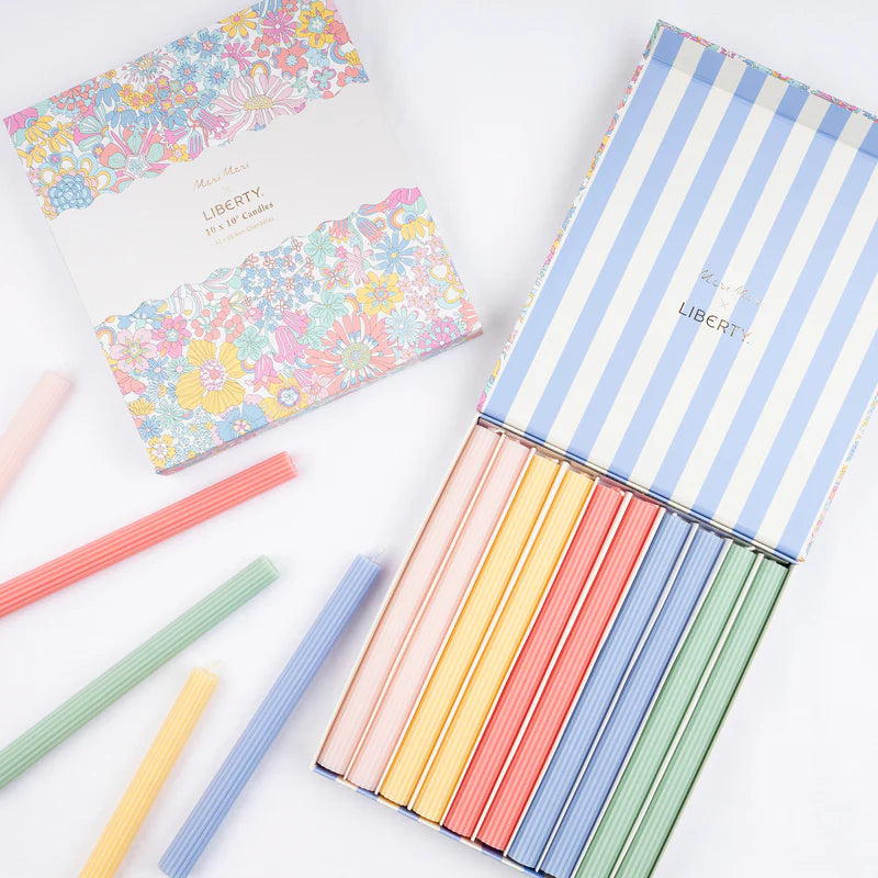 Meri Meri - Liberty 10" Rainbow Garden Candles Gift Box - Set of 10