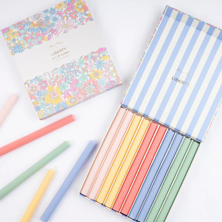 Meri Meri - Liberty 10" Rainbow Garden Candles Gift Box - Set of 10