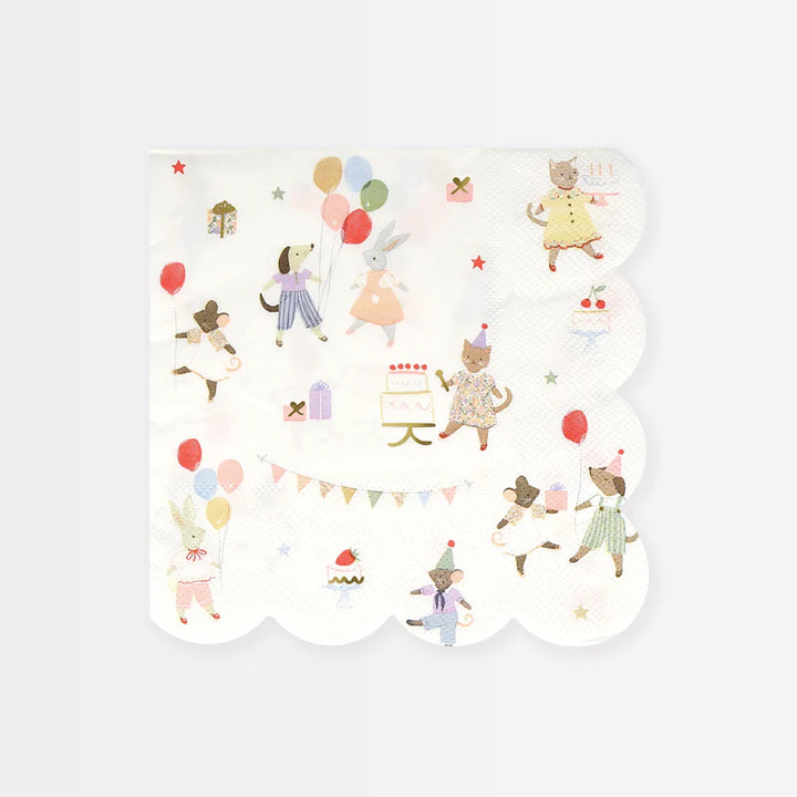 MERI MERI - Animal Friends Large Napkins - Pack of 16