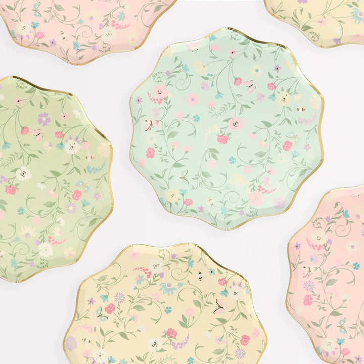MERI MERI - Laduree Paris Floral Side Plates - Set of 8 - Assorted Colours