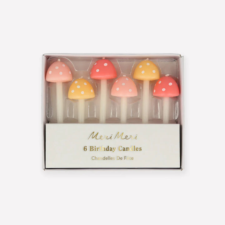 Meri Meri - Birthday Candles - Mushroom - Set of 6