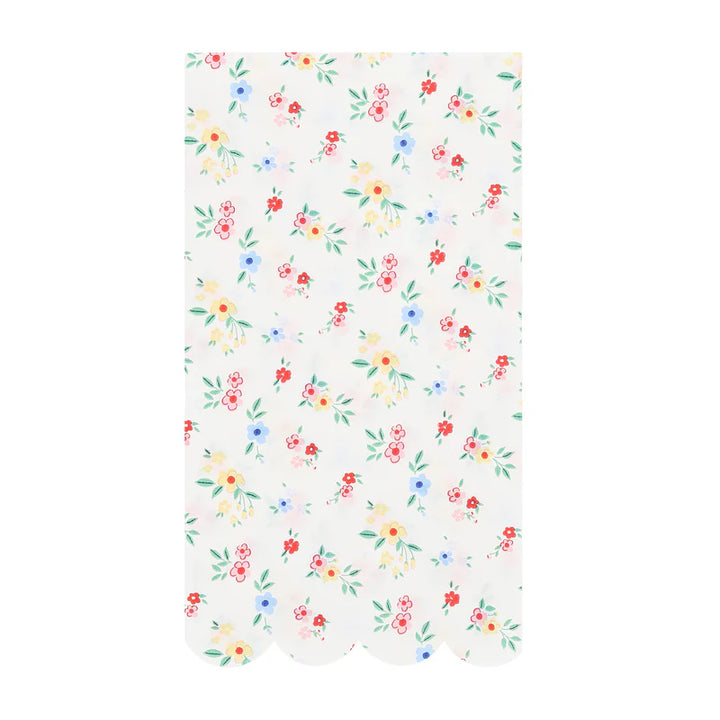 MERI MERI - Ditsy Posy Scalloped Guest Towels - Pack of 16