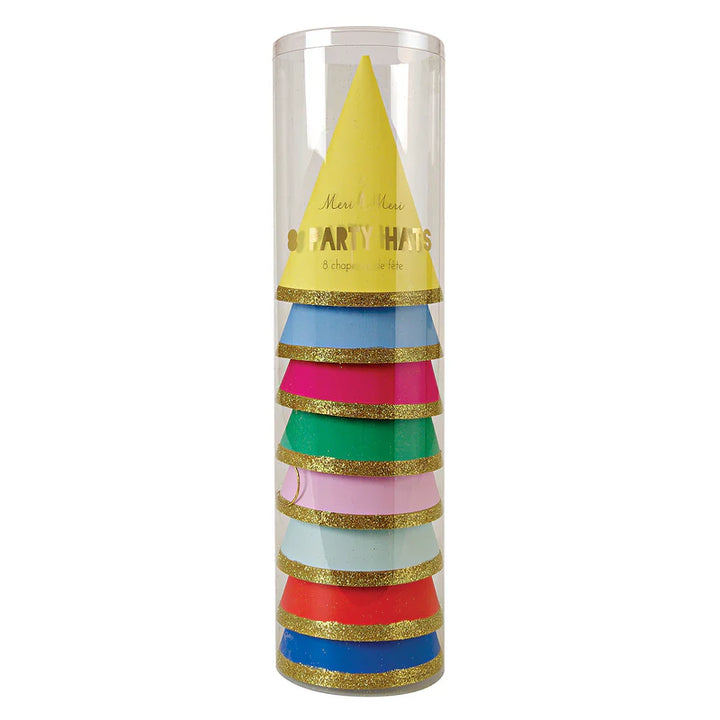 Meri Meri -  Birthday Party Hats - Set of 8 - Assorted Colours