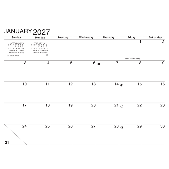 Memo Calendar 2027