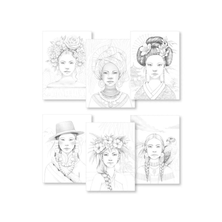 Clairefontaine - ODELIA A4 Multi-technical Colouring Pad of 20 - Women