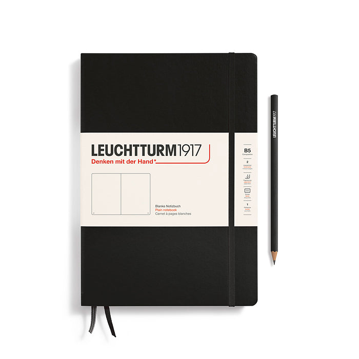 Leuchtturm1917 - B5 Composition Notebook - Hardcover - Black