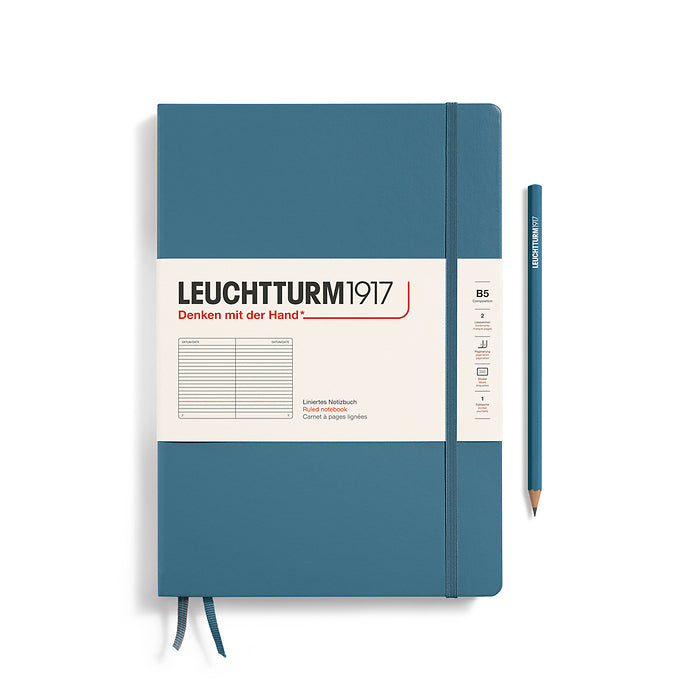 Leuchtturm1917 - B5 Composition Notebook - Hardcover - Stone Blue