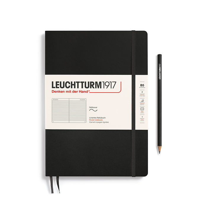 Leuchtturm1917 - B5 Composition Notebook - Softcover - Black
