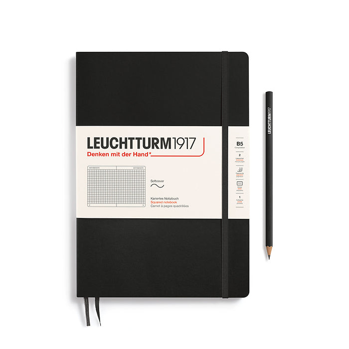 Leuchtturm1917 - B5 Composition Notebook - Softcover - Black