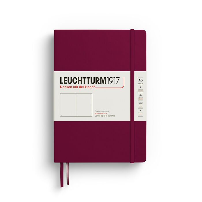 Leuchtturm1917 - Hardcover - A5 Notebook - 251 Numbered Pages - Port Red