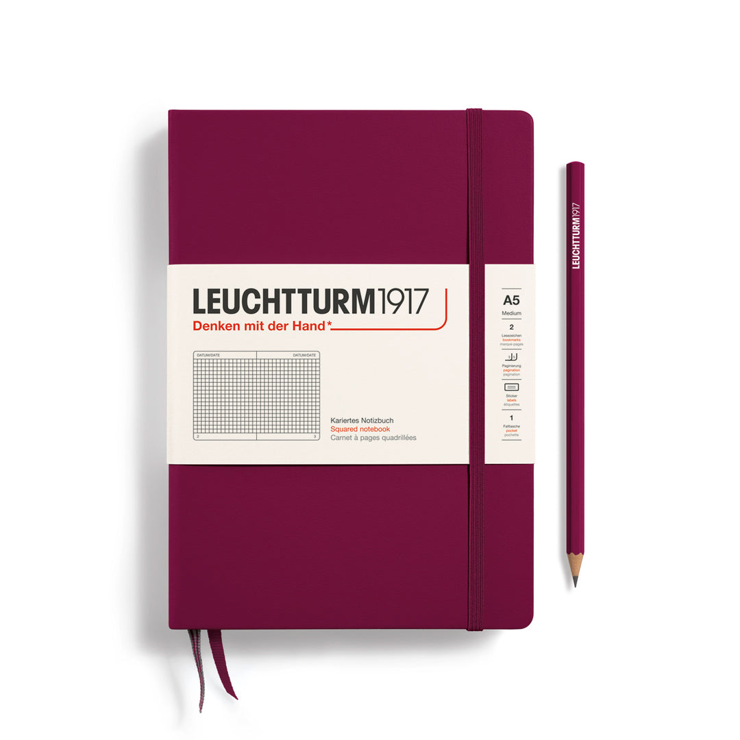 Leuchtturm1917 - Hardcover - A5 Notebook - 251 Numbered Pages - Port Red