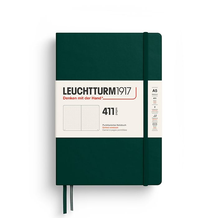 Leuchtturm1917 - Hardcover - A5 Notebook - 411 Numbered Pages - Forest Green