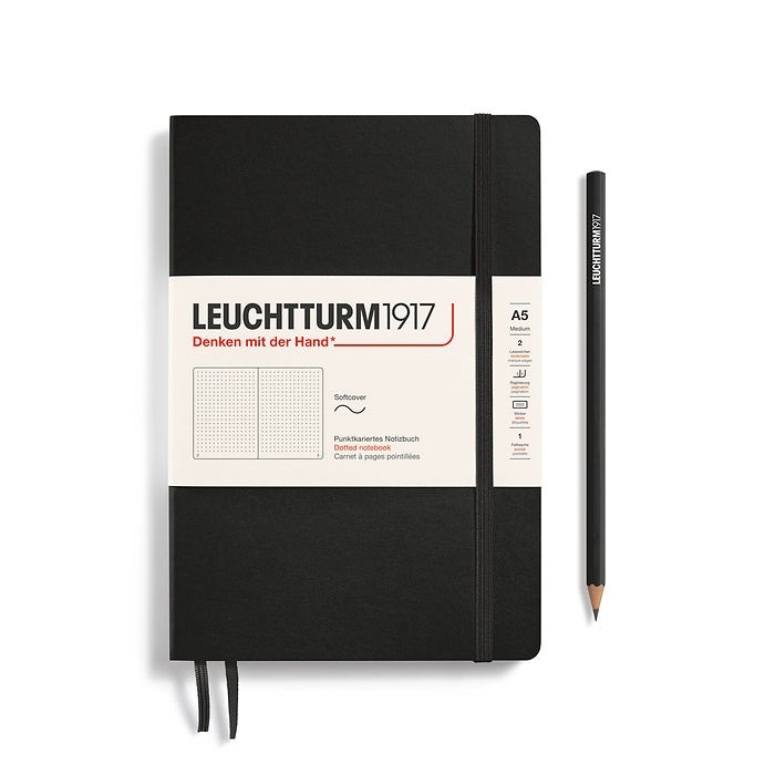 Leuchtturm1917 - Softcover - A5 Notebook - 123 Numbered Pages - Black