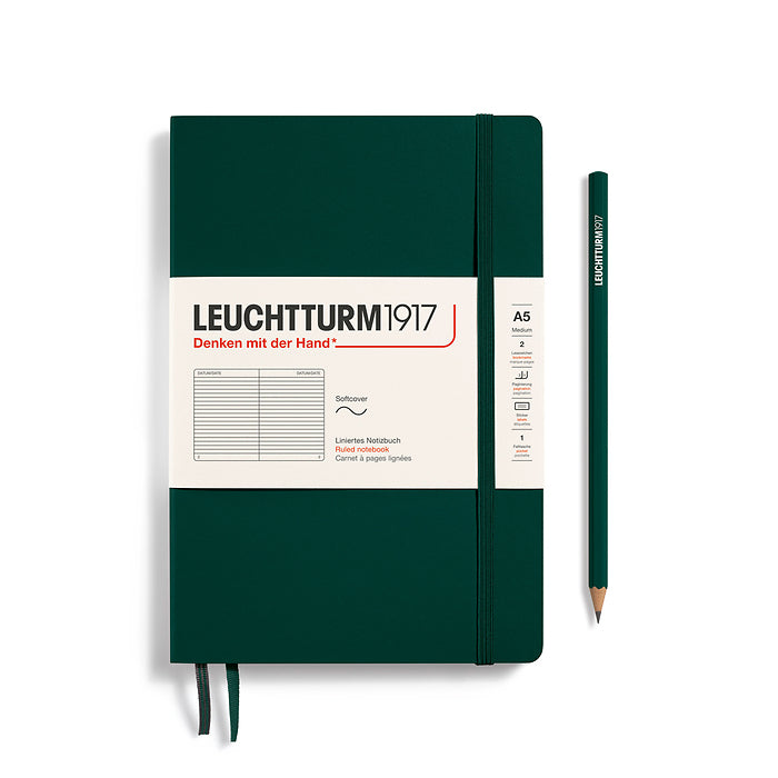 Leuchtturm1917 - Softcover A5 Notebook - 123 Numbered Pages - Forest Green