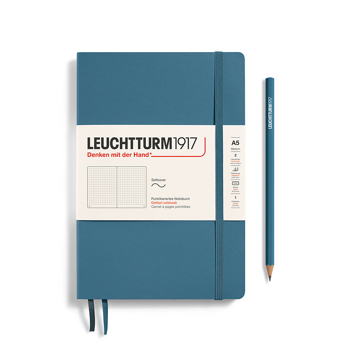 Leuchtturm1917 - Softcover - A5 Notebook - 123 Numbered Pages - Stone Blue