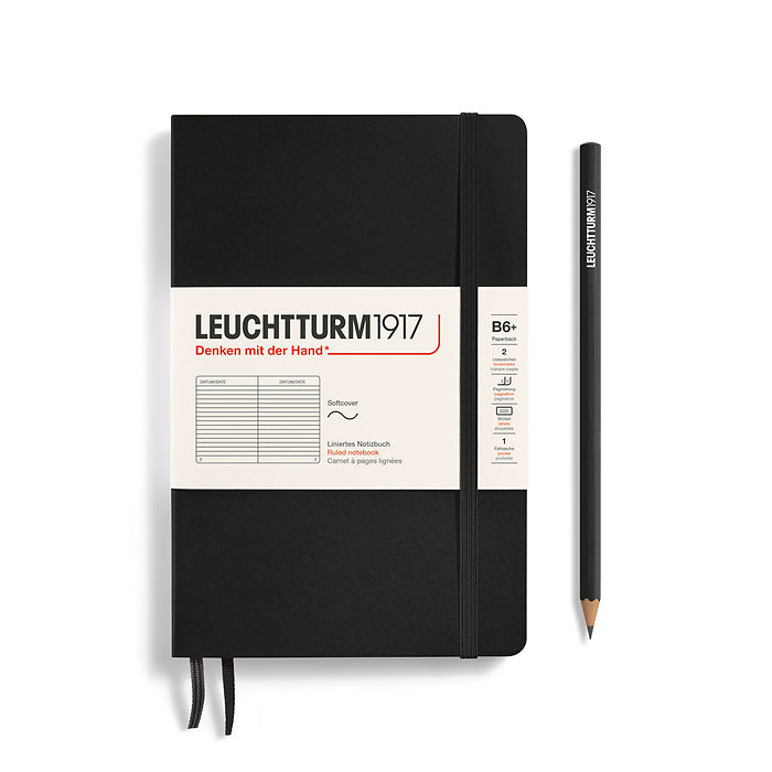 Leuchtturm1917 - Paperback B6+ Notebook - Softcover - Black