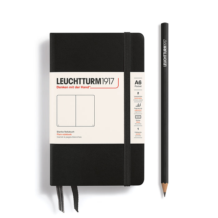 Leuchtturm1917 - Hardcover - A6 Pocket Notebook - 187 Pages - Black