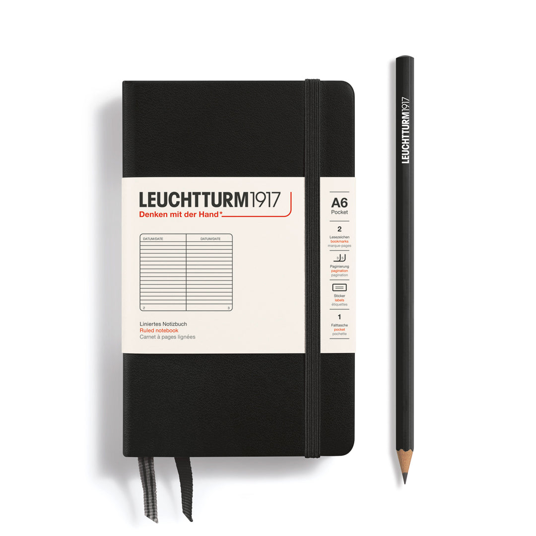 Leuchtturm1917 - Pocket Notebook - A6 - Hardcover - Black
