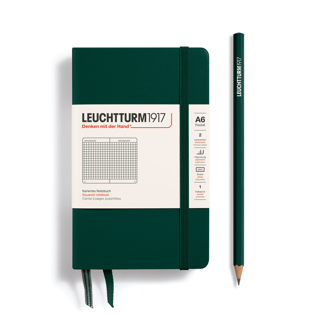 Leuchtturm1917 - Hardcover - A6 Pocket Notebook - 187 Pages - Forest Green
