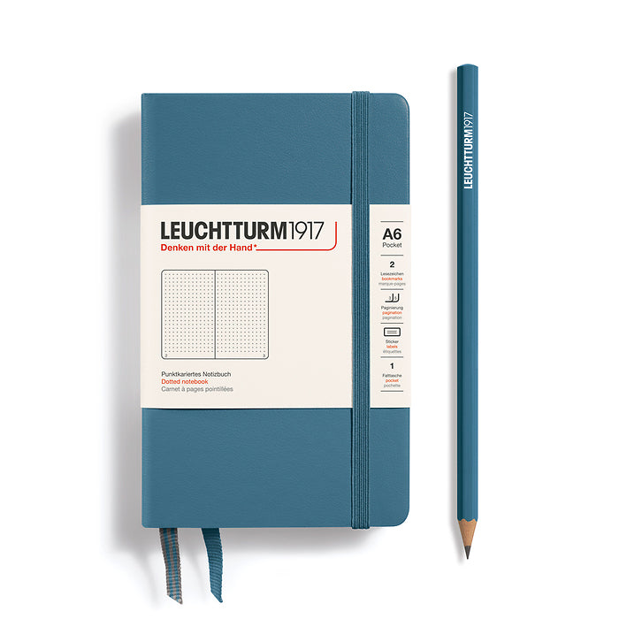 Leuchtturm1917 - Hardcover - A6 Pocket Notebook - 187 Pages - Stone Blue