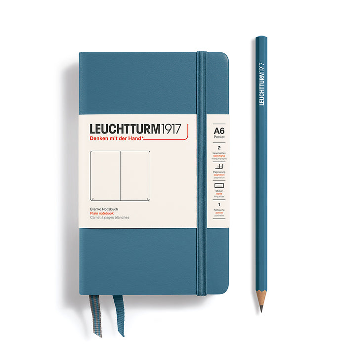 Leuchtturm1917 - Hardcover - A6 Pocket Notebook - 187 Pages - Stone Blue