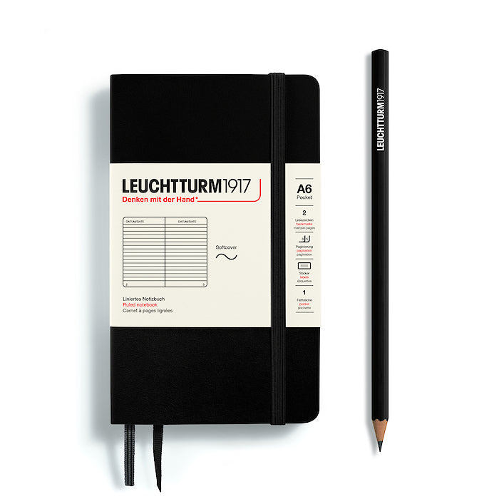 Leuchtturm1917 - Softcover - A6 Pocket Notebook - Black