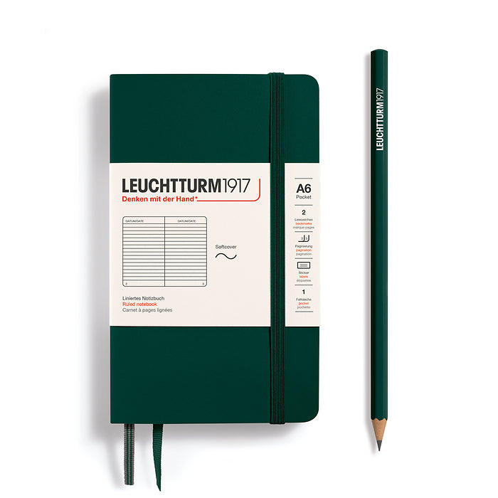 Leuchtturm1917 - Pocket Notebook - A6 - Softcover - Forest Green