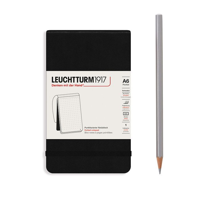 Leuchtturm1917 - A6 Pocket Notepad - Hardcover - Black