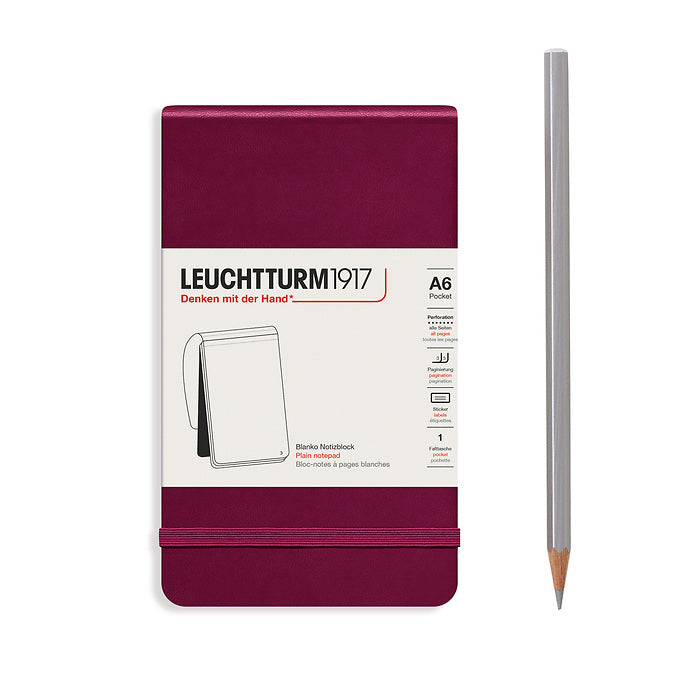 Leuchtturm1917 - Pocket Notepad - A6 - Hardcover - Port Red