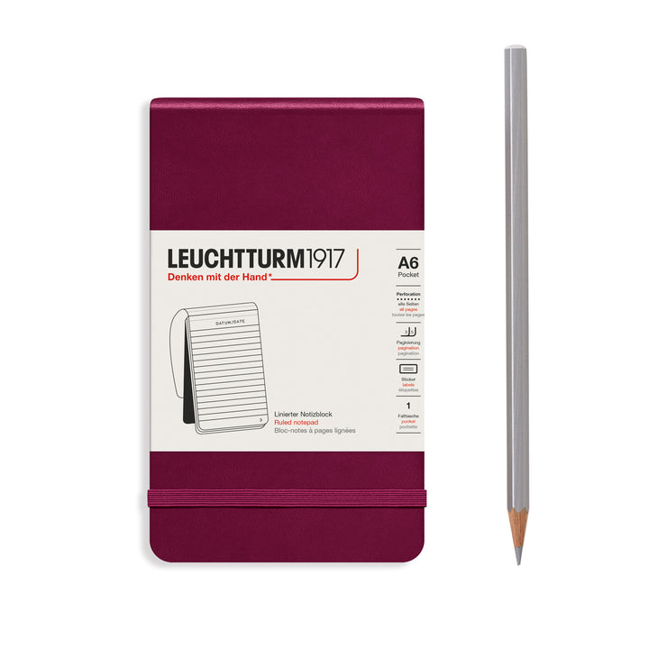 Leuchtturm1917 - Pocket Notepad - A6 - Hardcover - Port Red