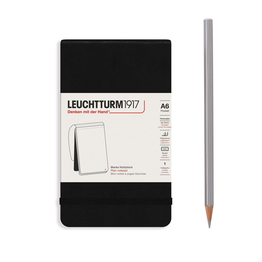 Leuchtturm1917 - Pocket Notepad - A6 - Hardcover - Black