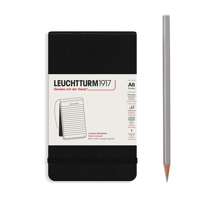 Leuchtturm1917 - A6 Pocket Notepad - Hardcover - Black
