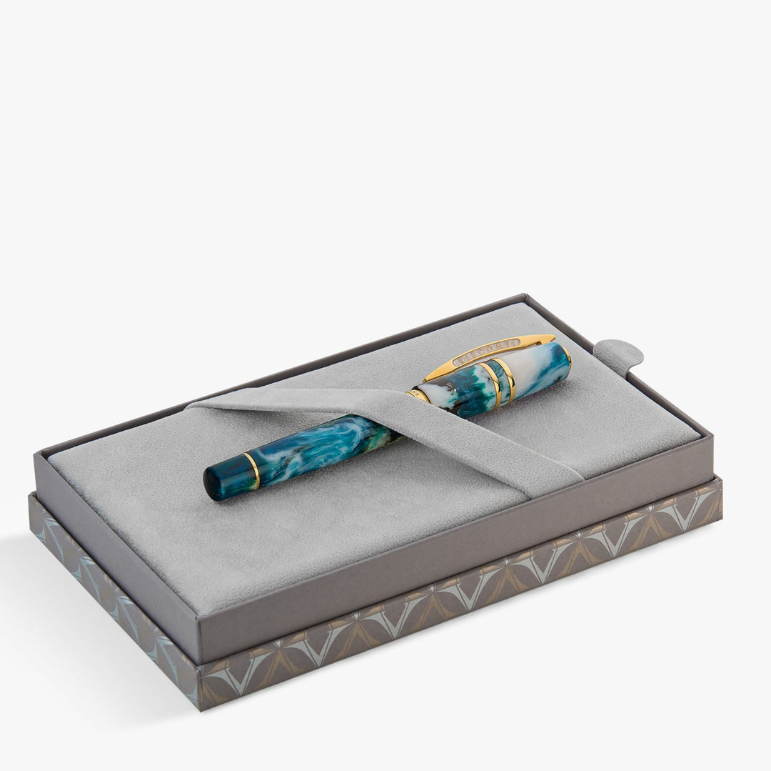 Visconti - Homo Sapiens Nebula Fountain Pen - Limited Edition - Eagle Blue - 18kt Gold Nib
