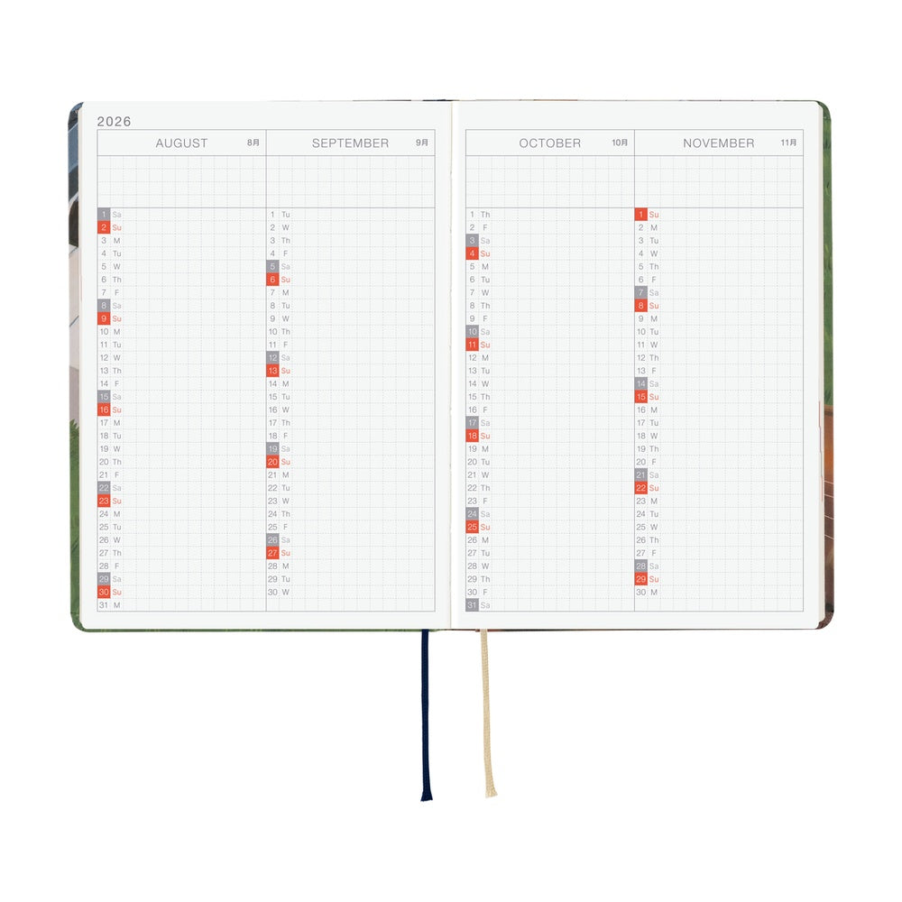 Hobonichi Techo 2026 -  Original (A6) HON Planner Book - Hiroko Kubota: Waiting on the Chord - English/January Start/Monday Start