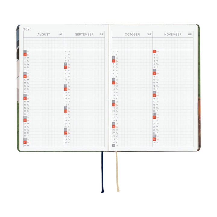Hobonichi Techo 2026 -  Original (A6) HON Planner Book - Hiroko Kubota: Waiting on the Chord - English/January Start/Monday Start