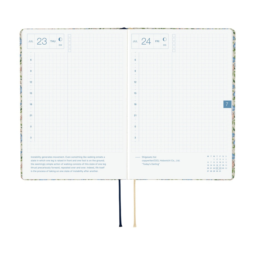 Hobonichi Techo 2026 -  Original (A6) HON Planner Book - Liberty Fabrics: Sasha Kiora - English/January Start/Monday Start