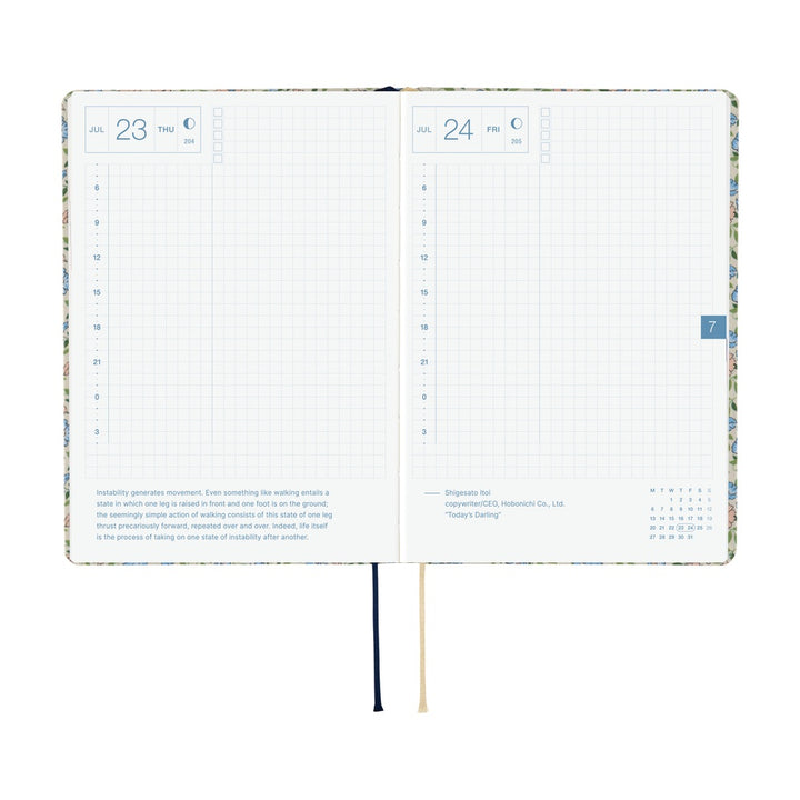 Hobonichi Techo 2026 -  Original (A6) HON Planner Book - Liberty Fabrics: Sasha Kiora - English/January Start/Monday Start