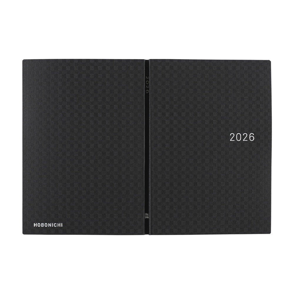 Hobonichi Techo 2026 -  Original (A6) HON Planner Book - Paper Series: Black Gingham - English/January Start/Monday Start