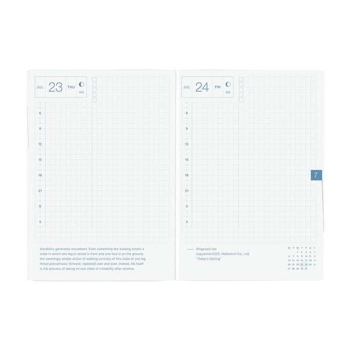 Hobonichi Techo 2026 -  Original (A6) HON Planner Book - Paper Series: Black Gingham - English/January Start/Monday Start