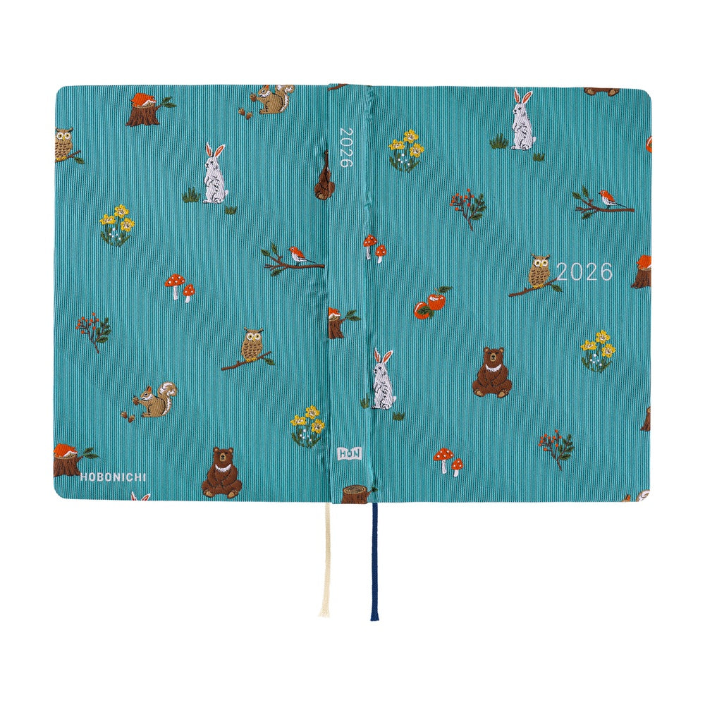 Hobonichi Techo 2026 -  Original (A6) HON Planner Book - Bow & Tie: In the Forest - English/January Start/Monday Start