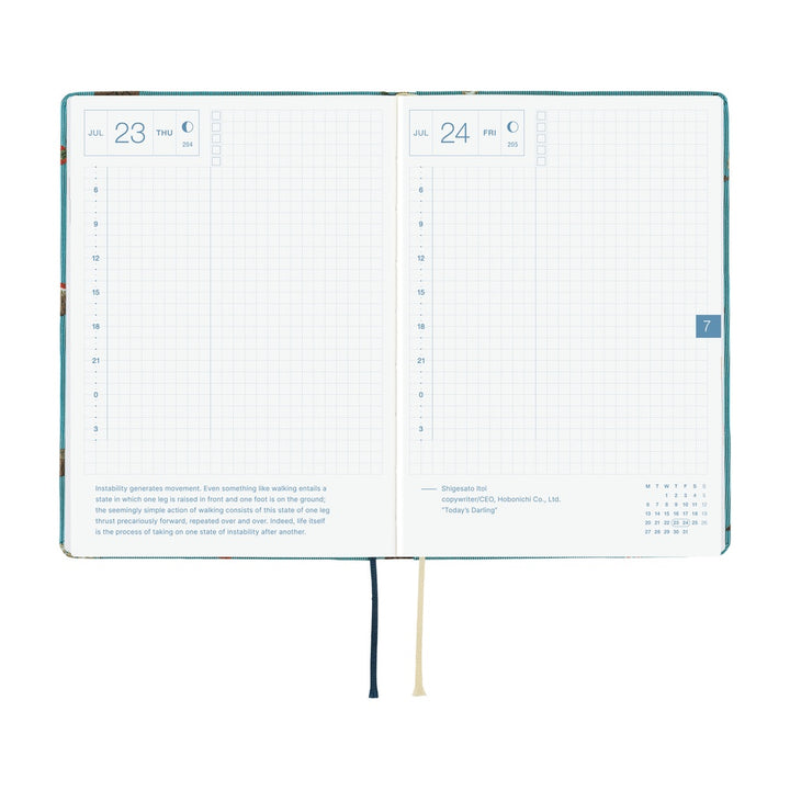 Hobonichi Techo 2026 -  Original (A6) HON Planner Book - Bow & Tie: In the Forest - English/January Start/Monday Start