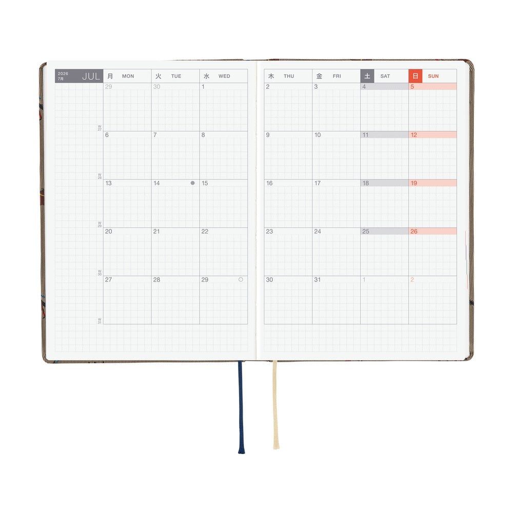 Hobonichi Techo 2026 -  Original (A6) HON Planner Book - Bow & Tie: Galloping Horses - English/January Start/Monday Start