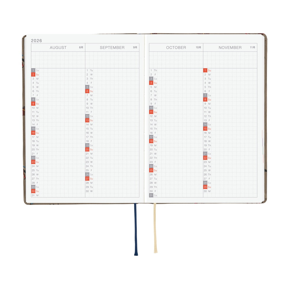 Hobonichi Techo 2026 -  Original (A6) HON Planner Book - Bow & Tie: Galloping Horses - English/January Start/Monday Start