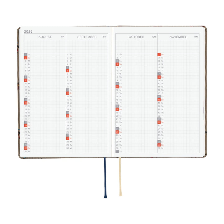 Hobonichi Techo 2026 -  Original (A6) HON Planner Book - Bow & Tie: Galloping Horses - English/January Start/Monday Start