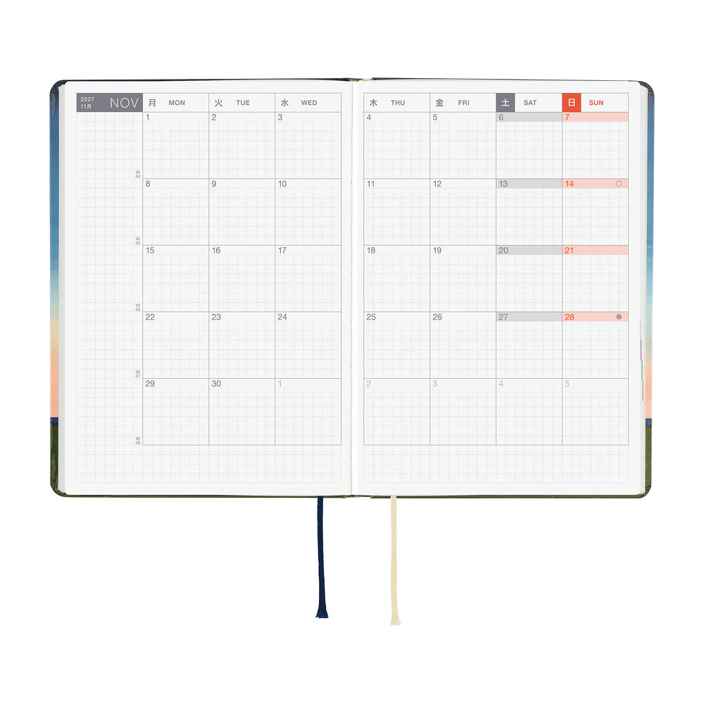 Hobonichi Techo 2027 - A6 HON Planner Book - Hiroko Kubota: String Telephone Until the Moon is Full - English/Jan Start/Mon Start